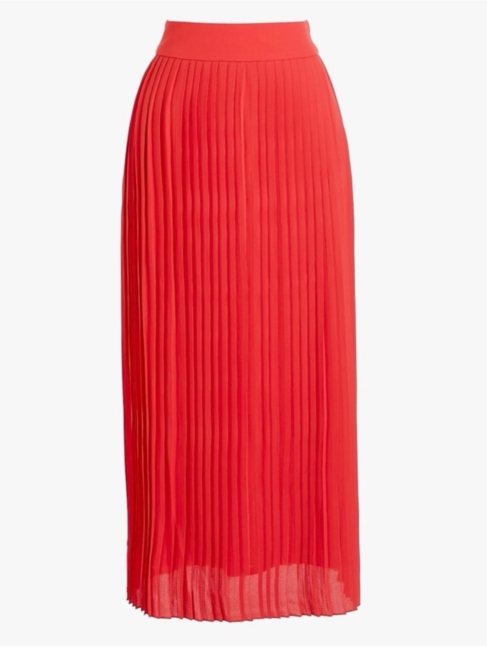 J. Crew Pleated Midi Skirt Red Size 2 L8891 Long Modest Holiday
